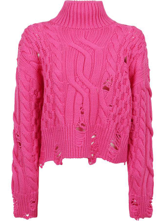 Nervure Cropped Aran Turtleneck Sweater