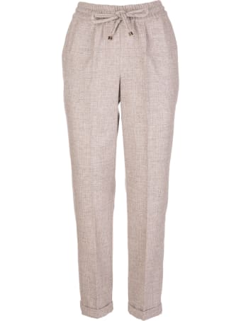 Kiton Woman Sand Prince Of Wales Trousers