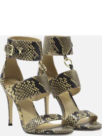 MICHAEL Michael Kors Amos Sandals In Leather With Python Motif