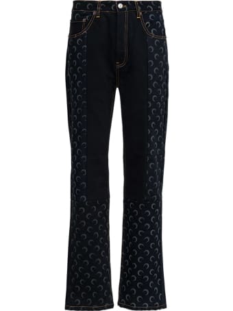 Marine Serre Moon Jeans In Recycled Denim