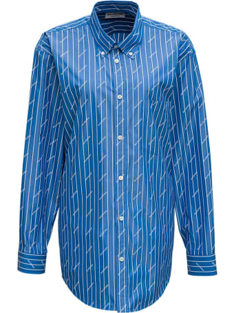 Balenciaga Stripe Logo Cotton Shirt