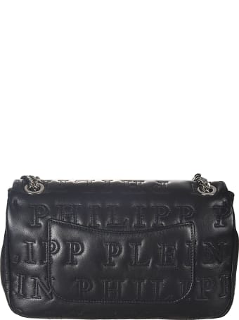 Philipp Plein Logo Quilted Embellished Skull Shoulder Bag
