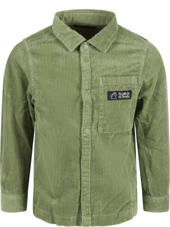 Scotch & Soda Green Shirt For Boy With Logo
