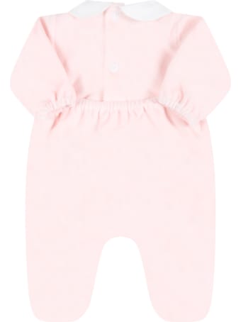 Little Bear Pink Babygrow For Baby Girl With Writing