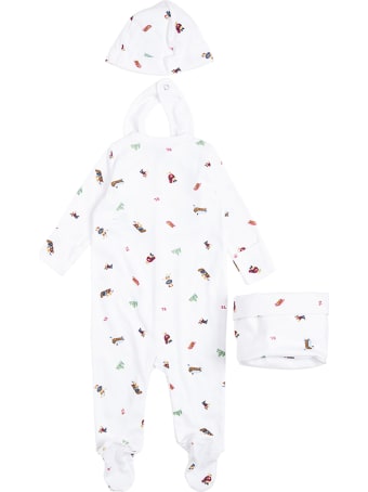 Polo Ralph Lauren Coordinated White Cotton Set With Multicolor Print