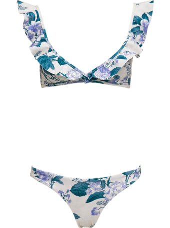 Zimmermann Cassia Waterfall Bikini With Floral Print