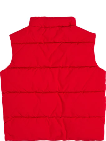 Emporio Armani Red Nylon Sleeveless Vest With Logo