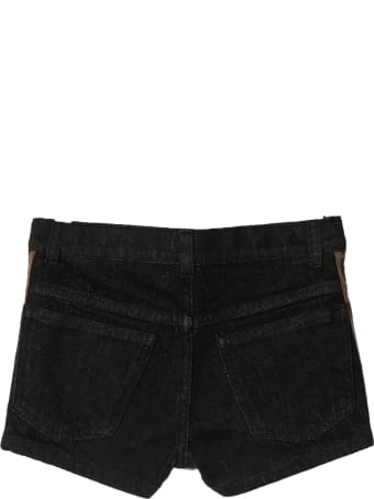 Fendi Black Stretch Cotton Denim Shorts