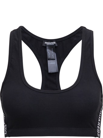 Dsquared2 Cotton Blend Crop Top With Logo