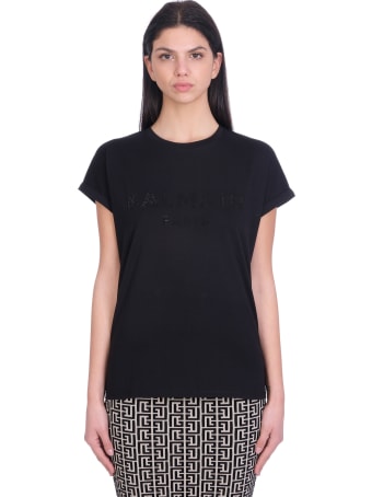 Balmain T-shirt In Black Cotton