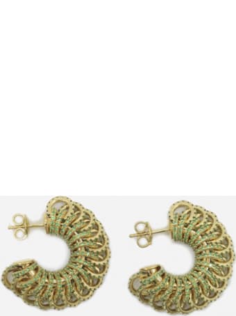 Bottega Veneta Gold-plated Silver Earrings And Crystals
