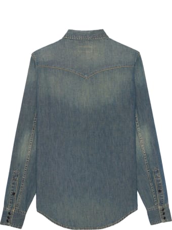 Saint Laurent Shirt In Denim Cotton