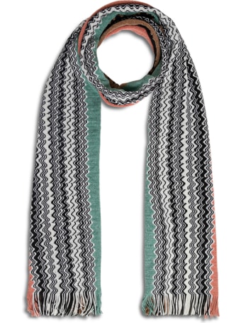 Missoni Multicolor Wool Blend Scarf With Zig Zag Motif