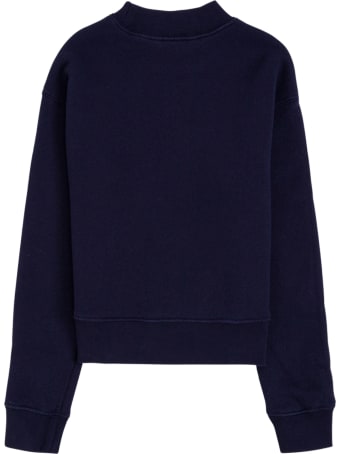 Palm Angels Blue Cotton Crew Neck Sweatshirt With Teddy Bear Print