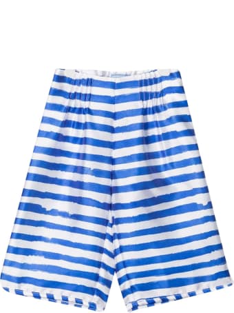 MiMiSol White Shorts With Blue Stripes Mi Mi Sol Kids