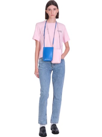 Ganni Thin Software T-shirt In Rose-pink Cotton