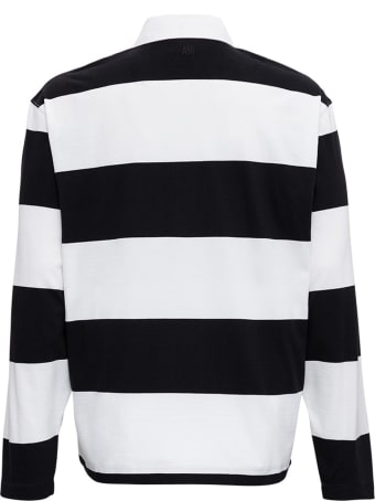 Ami Alexandre Mattiussi Striped Organic Cotton Polo Shirt With Logo