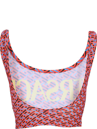 Versace Greca Signature Print Bikini Top