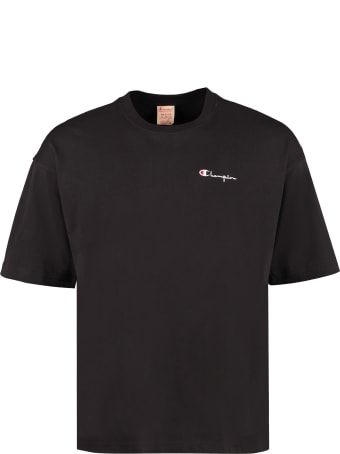Champion Logo Embroidery Cotton T-shirt