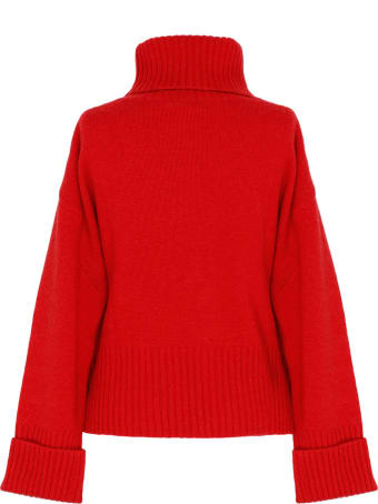Saverio Palatella Cherry Red Cashmere Turtleneck Sweater