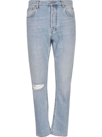 MSGM Slim Fit Distressed Denim Jeans