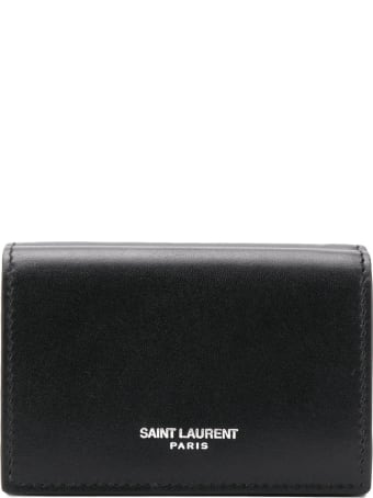 Saint Laurent Tiny Wallet In Black Smooth Leather