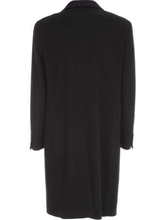 Emanuel Ungaro Wool Cashmere Single Breasted Coat W/shirt Neck