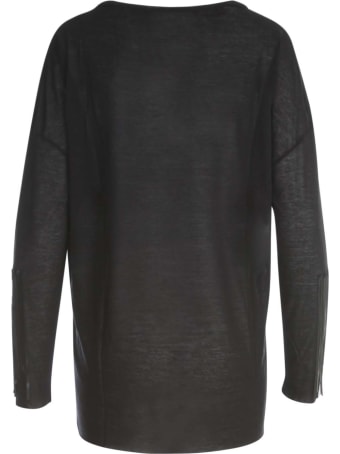 PierAntonioGaspari Jersey Oversized T-shirt W/embroidered Ecoleather Sleeves