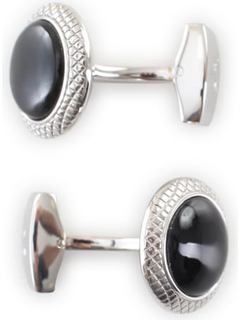 Tateossian Onyx / Round / Bullseye Cufflink