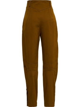 Alberta Ferretti High Waisted Brown Cotton Pants