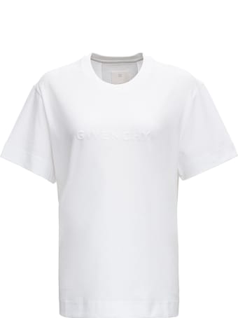 Givenchy White Cotton T-shirt With Logo