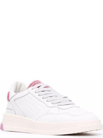 GHOUD Low Wom Sneakers In White And Pink Leather