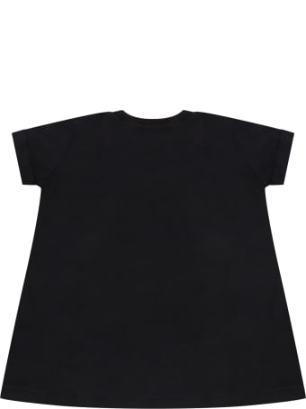 MSGM Black Dress For Babygirl With Logo