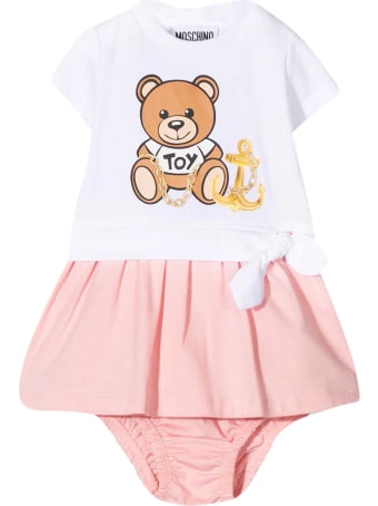Moschino White And Pink Dress