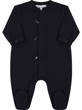 Armani Collezioni Blue Babygrow For Baby Boy With Bears