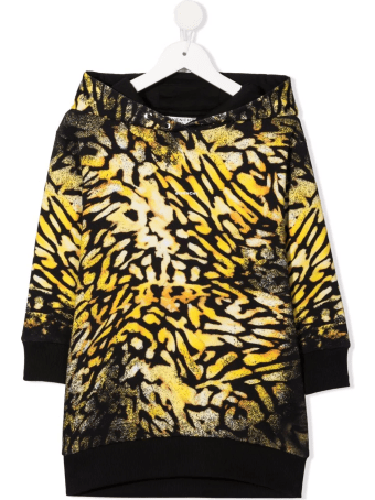 Givenchy Kids Dress In Sweatshirt With Hood And Animalier Print