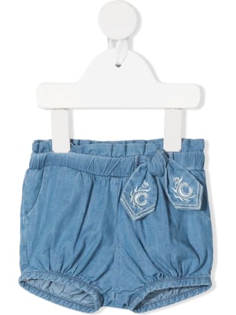 Chloé Bow-detail Denim Shorts