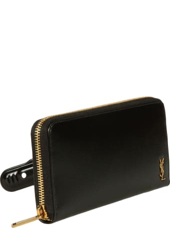 Saint Laurent Logo Plaque Zip-around Wallet