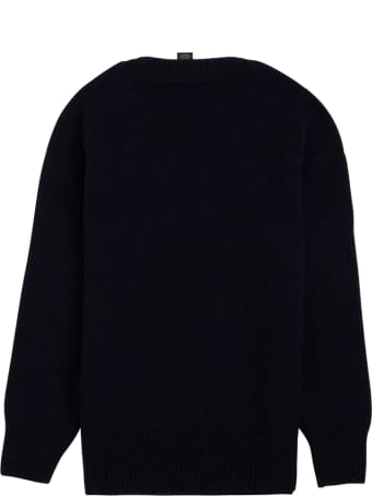 Polo Ralph Lauren Blue Wool And Cashmere Sweater With Logo