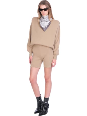 Magda Butrym Shorts In Beige Wool