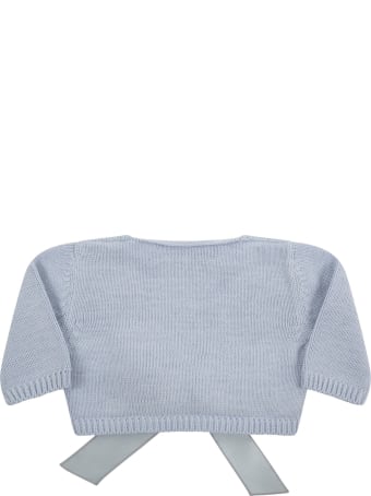 La stupenderia Light Blue Cardigan For Baby Girl
