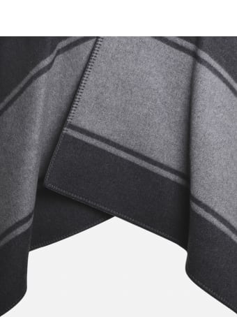 Fendi Wool And Cashmere Poncho With Logo Print