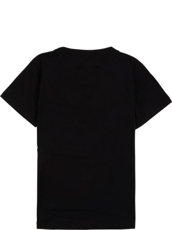 Emporio Armani Black Cotton T-shirt With Logo Print