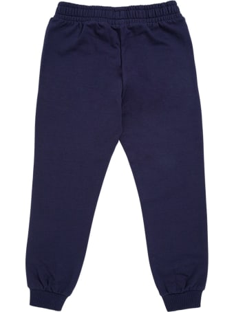 Moschino Blue Cotton Jogger With Logo Print