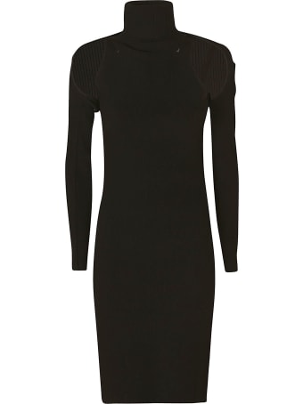 Les Hommes Long-sleeved Rib Knit Mini Dress