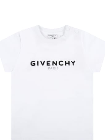 Givenchy White T-shirt For Baby Kids With Logo