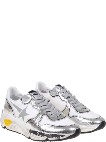 Golden Goose Sneakers Running Sole In Silver Laminate