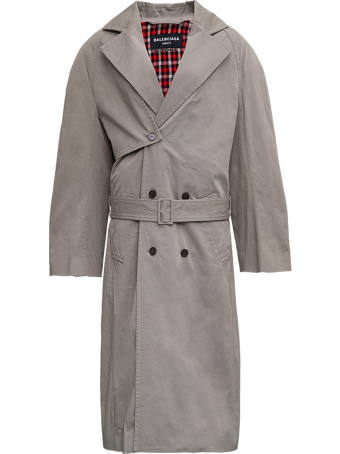 Balenciaga Beige Oversize Stretch Gabardine Trench