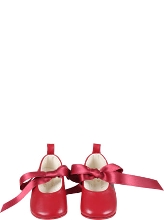 Simonetta Red Ballet Flats For Baby Girl