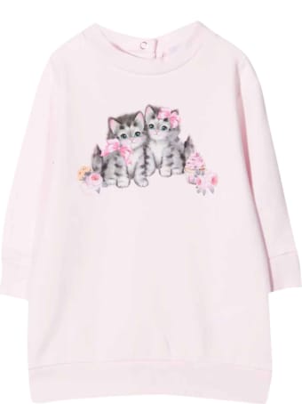 Monnalisa Pink Sweatshirt Dress